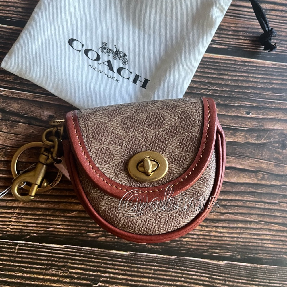 NWT Coach Signature Mini Saddle Bag Charm